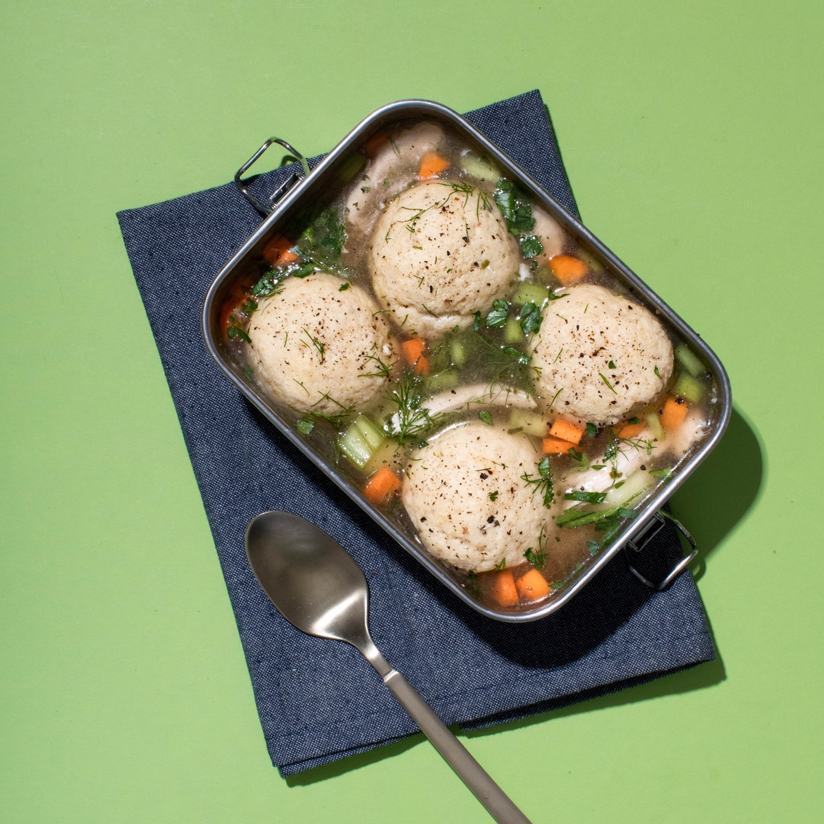 Roasted Garlic Matzoh Ball Soup, Freshly Made